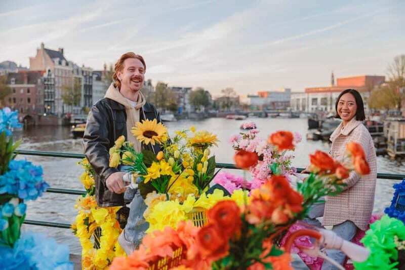 Amsterdam: Explore Canals, Guided Tour on Flower Bikes - Anne Frank House and Respect: How to Handle a Heavy Stop on a Fun Ride