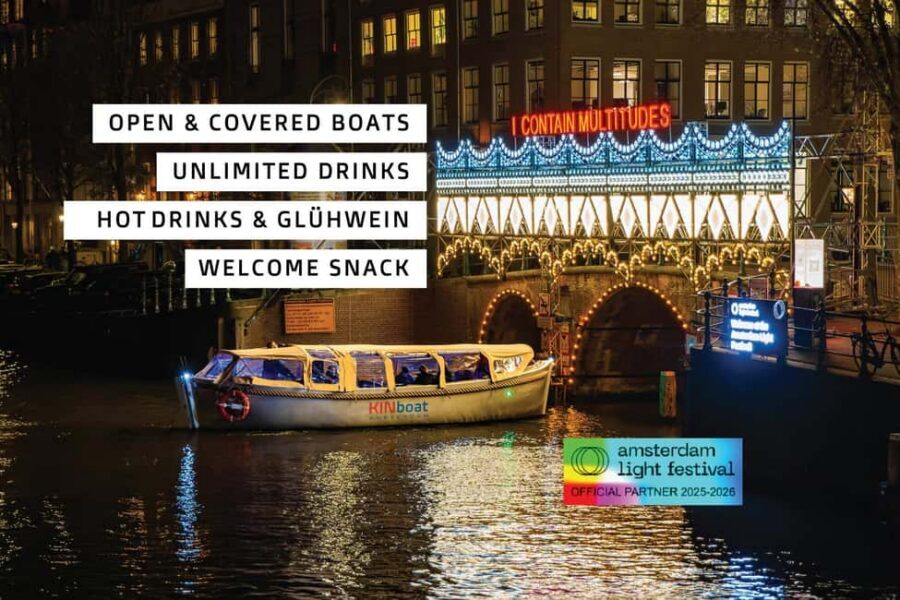 Amsterdam: Light Festival Boat Tour with Warm Drinks - Rituals in practice: what your guide will help you notice