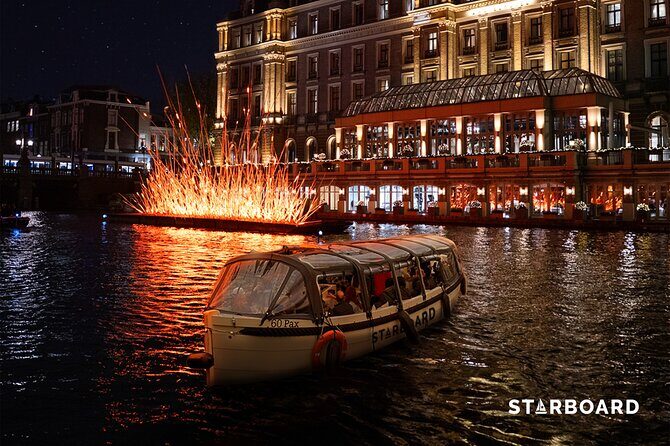 Amsterdam: Light Festival Cruise with Unlimited Drinks Option - Ending Behind Rembrandtsplein: Turn the Cruise Into Dinner