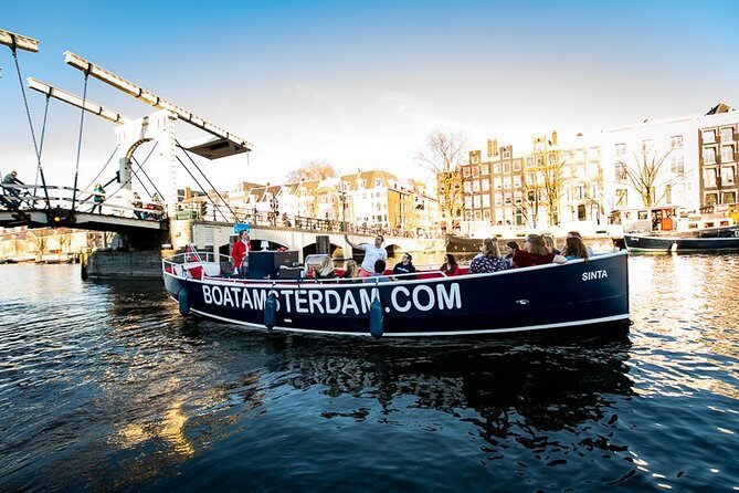 Amsterdam Open Boat Cruise with Live Guide and Two Drinks - Opera, Anne Frank House, and Big Landmarks Without the Ticket Lines