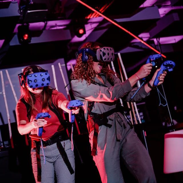 Amsterdam: VR Game Park Free-Roaming Experience - Inside the 36 m² play zone: walking, tracking, and player presence